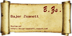 Bajer Zsanett névjegykártya
